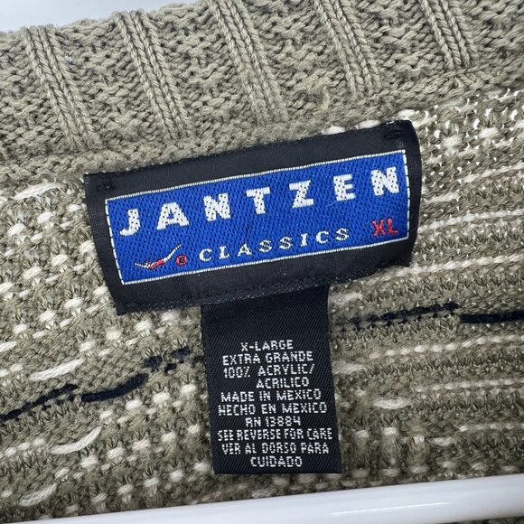 Vintage Jantzen Classics Green Acrylic Grandpa Sweater Men's XL - Picture 2 of 4